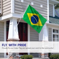 Anley Pack Of 2 Fly Breeze 3X5 Foot Brazil Flag Vivid Color And Fade Proof Canvas Header And Double Stitched Brazilian Nat