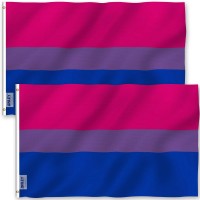 Anley Pack Of 2 Fly Breeze 3X5 Foot Bi Pride Flag Vivid Color And Fade Proof Canvas Header And Double Stitched Bisexual Fl