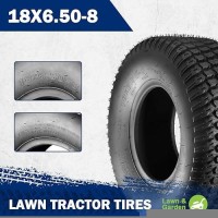 Maxauto 18X6.50-8 18X6.5X8 Turf Saver Lawn Mower Golf Cart Tire 4Pr  Set Of 2