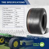 Maxauto 13X6506 Tires 13X650X6 Lawn Mower Tires 136506 Smooth Turf Tires 13X656 Tractor Tire 4Pr Tubeless Set Of 2