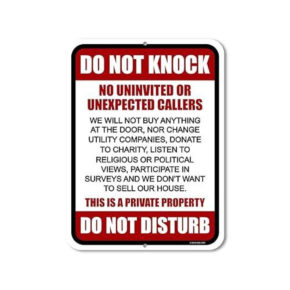 Honey Dew Gifts No Trespassing Sign Do Not Knock Do Not Disturb 9 Inch By 12 Inch Metal Private Property Signs Made In Usa Hd