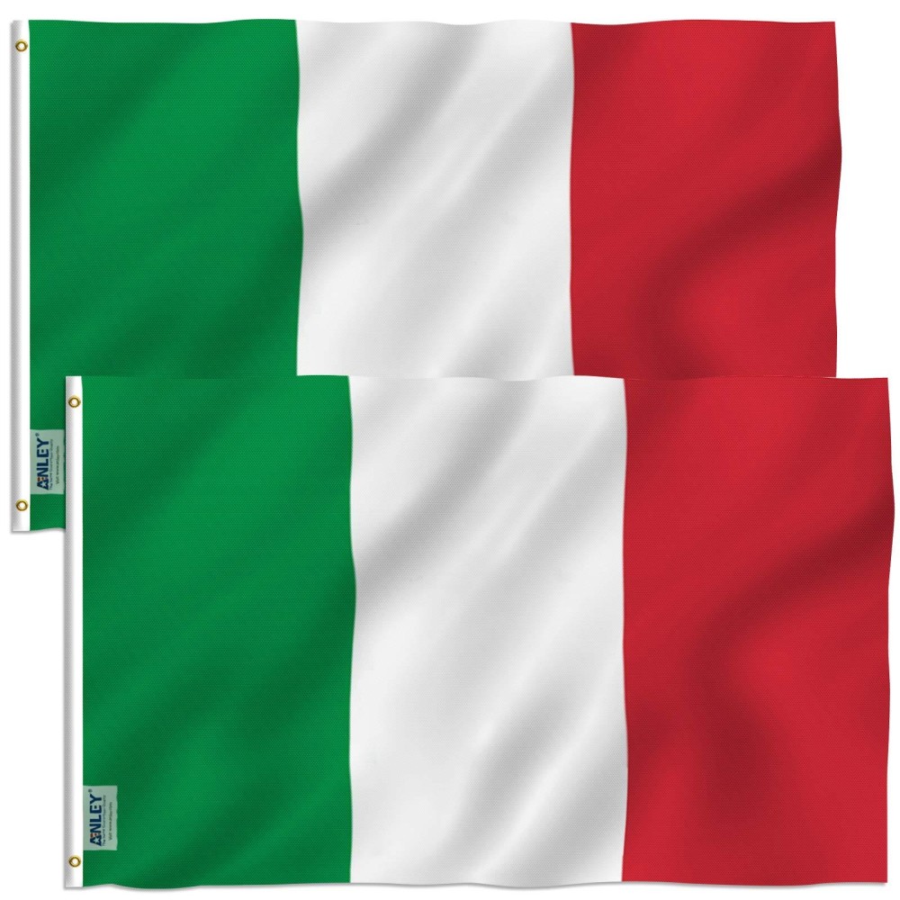 Anley Pack Of 2 Fly Breeze 3X5 Foot Italy Flag Vivid Color And Fade Proof Canvas Header And Double Stitched Italian Flags