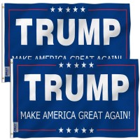 Anley Pack Of 2 Fly Breeze 3X5 Foot Donald Trump Flag Vivid Color And Fade Proof Canvas Header And Double Stitched The 45T