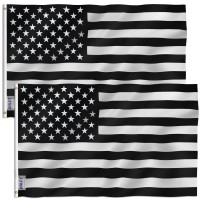 Anley Pack Of 2 Fly Breeze 3X5 Foot Black And White American Flag Vivid Color And Fade Proof Canvas Header And Double Stitch