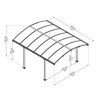 Palram Canopia Arcadia 4300 Carport 12 X 14 Bronzegray