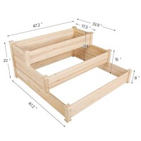 Yaheetech 3 Tier 47 X 47 X 22In Raised Garden Bed Horticulture Outdoor Elevated Flower Box Tiered Garden Bed Wooden Vegetables G