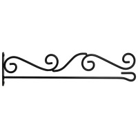 Anley Garden Flags Wall Scroll Hanger Wrought Iron Horizontal Garden Flag Holder Weather Resistant Easy Mounting Curve D