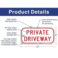 2 Pack Private Driveway Sign 40 Rust Free Aluminum 12 X 6 Inches Uv Protected Weather Resistant Waterproof Durable Ink E