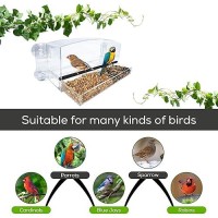 Nature Gear Window Bird Feeder  Acrylic Bird House With Sliding Tray  Clear Bird Feeders With Strong Suction Cups For Windows  Weather Resistant & Easy To Clean Bird Houses  Dome