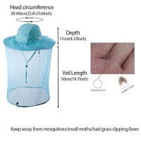 Bee Keeping Beekeeper Veil Hat Gnats Insect Bug Mosquito Fishing Gardening Cap With Head Net Netting Mesh Hood For Men Women Aqu