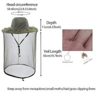 Bee Keeping Beekeeper Veil Hat Gnats Insect Bug Mosquito Fishing Gardening Cap With Head Net Netting Mesh Hood For Men Women Arm