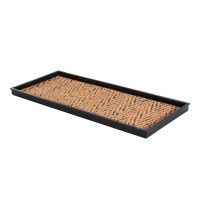 Anji Mountain Amb0Bt3F003 Black Rubber Bootshoe Tray With Coir Fits 3 Pair 345 Wide Tan Black Insert