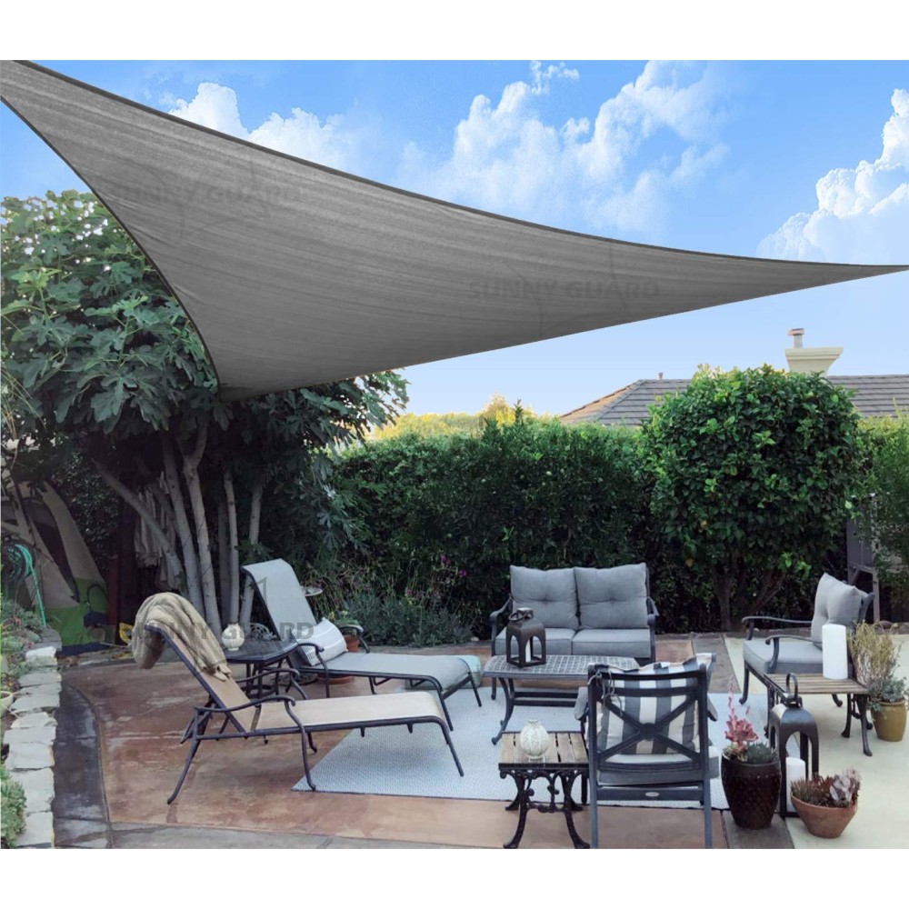 Sunny Guard Sun Shade Sail 20X20X20 Triangle Dark Grey Uv Block Sunshade For Backyard Yard Deck Patio Garden Outdoor Activiti