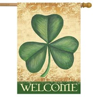 Shamrock Welcome St Patricks Day House Flag 40 X 28 Briarwood Lane