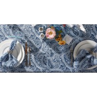 Dii Blue Paisley Print Outdoor Tablecloth With Zipper 60X84