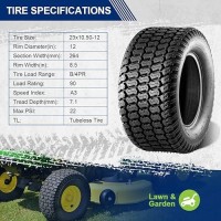 Maxauto 2Pcs 23X10.50-12 Turf Tires Lawn Mower Golf Cart Garden Tire 4Pr P332