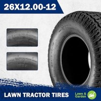 Maxauto 26X12-12 26X12X12 Turf Tires For Lawn & Garden Mower 4 Ply Tubeless  Set Of 2