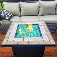 Grisun Green Fire Glass For Fire Pit 10 Pounds 12 Inch High Luster Reflective Tempered Glass Rocks For Natural Or Propane Fir