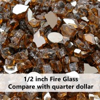 Grisun Copper Fire Glass For Fire Pit 12 Inch High Luster Reflective Tempered Glass Rocks For Natural Or Propane Fireplace 1