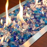 Grisun Fire Glass For Fire Pit 12 Inch 10 Pounds High Luster Reflective Tempered Glass Rocks For Natural Or Propane Fireplace