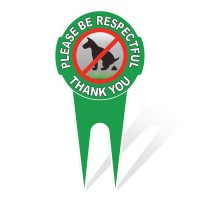 Heiokey Double Sided No Dog Pooping Sign With Stake 12 X 6 Sign Politely Readsplease Be Respectful Thank You No Dog Poop