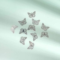 Longsheng 10Pcs Silver Butterfly Hanging Suncatcher Diy Metal Parts Handcrafts Pendant Ornament Drop