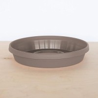 Bloem Terra Pot Round Drain Saucer 14 Pebble Stone Matte Finish Durable Resin Ribbed Bottom For Indoor And Outdoor Use