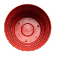 Bloem Saturn Round Planter With Saucer Tray 12 Burnt Red Durable Plastic Pot Matte Finish Removable Saucer For Indoor