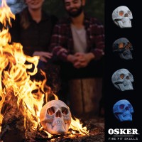 Osker Ceramic Fireproof Fire Pit Skull Log For Bonfire Campfire Fireplace Firepit Halloween Decor For Gas Propane Or Wo