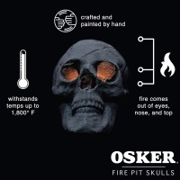 Osker Ceramic Fireproof Fire Pit Skull Log For Bonfire Campfire Fireplace Firepit Halloween Decor For Gas Propane Or Wo