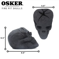 Osker Ceramic Fireproof Fire Pit Skull Log For Bonfire Campfire Fireplace Firepit Halloween Decor For Gas Propane Or Wo