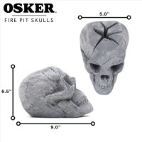 Osker Ceramic Fireproof Fire Pit Skull Log For Bonfire Campfire Fireplace Firepit Halloween Decor For Gas Propane Or Wo