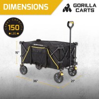 Gorilla Carts 7 Cubic Feet Collapsible Folding Outdoor Utility Sports Beach Wagon With 150 Pound Capacity Oversized Bed Cup