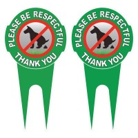 Heiokey 2 Pack No Poop Dog Sign With Stake 146 X 75 Double Sided No Pooping Dog Sign Politely Readsplease Be Respectful Thank Y