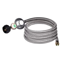 Dozyant 12 Feet Universal Qcc1 Low Pressure Propane Regulator Hose Replacement With Propane Tank Gauge Stainless Steel Braided