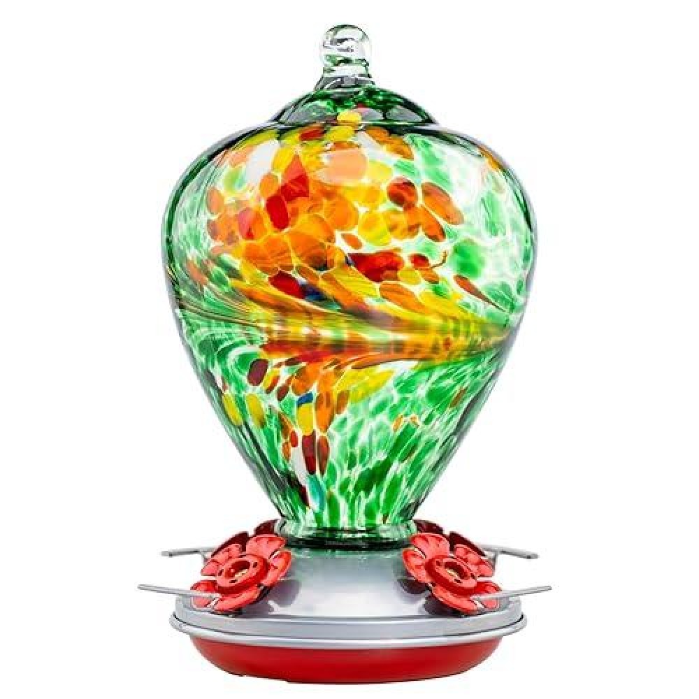 Muse Garden Hummingbird Feeders For Outdoors Hanging Blown Glass Hummingbird Feeder Hummingbird Gifts For Mom Garden Backyard