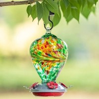 Muse Garden Hummingbird Feeders For Outdoors Hanging Blown Glass Hummingbird Feeder Hummingbird Gifts For Mom Garden Backyard