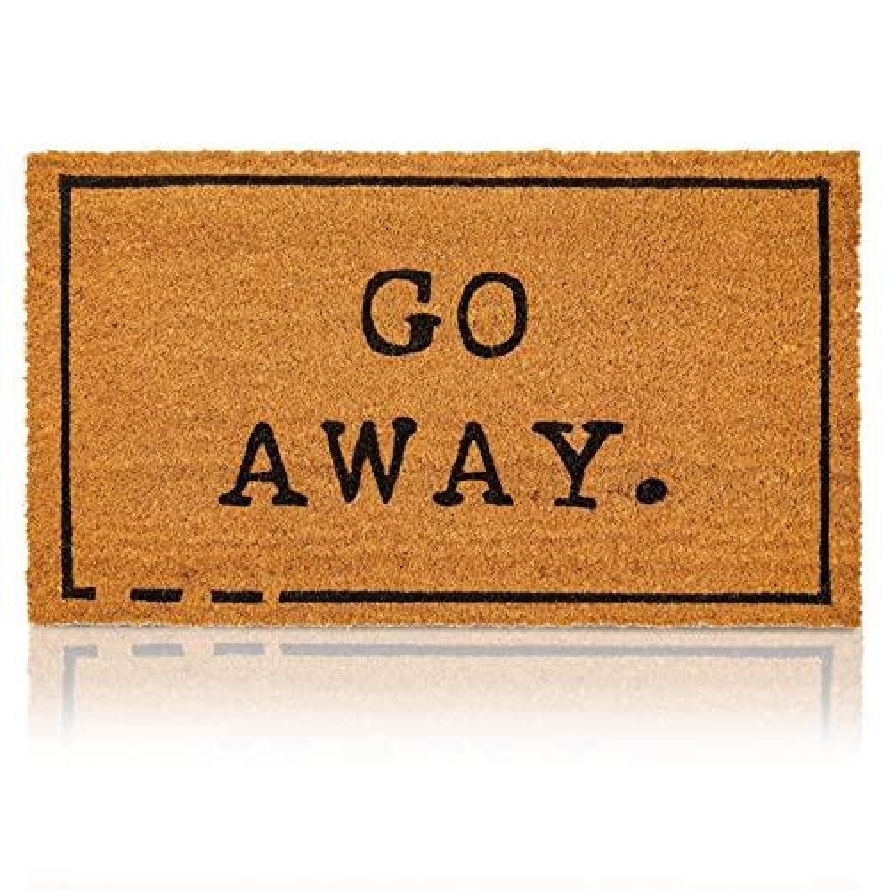 Juvale Go Away Doormat Funny Front Door Welcome Mat For Outdoor Porch Or Patio Natural Coco Coir 17 X 30 In