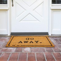 Juvale Go Away Doormat Funny Front Door Welcome Mat For Outdoor Porch Or Patio Natural Coco Coir 17 X 30 In