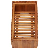 vidaXL Rectangular Planter Planter Flower Pot Planter Plant Pot Garden Balcony Porch Outdoor 50 x 30 x 25 cm Solid Acacia Wood