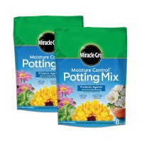 Miraclegro Moisture Control Potting Mix 8 Qt Protects Against Over And Under Watering Container Plants 2Pack