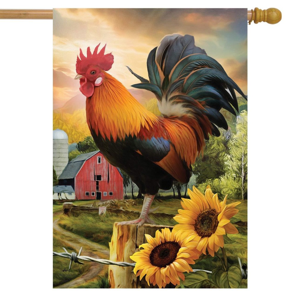 Fancy Rooster Summer House Flag Dawn Farm Barn 28 X 40 Briarwood Lane