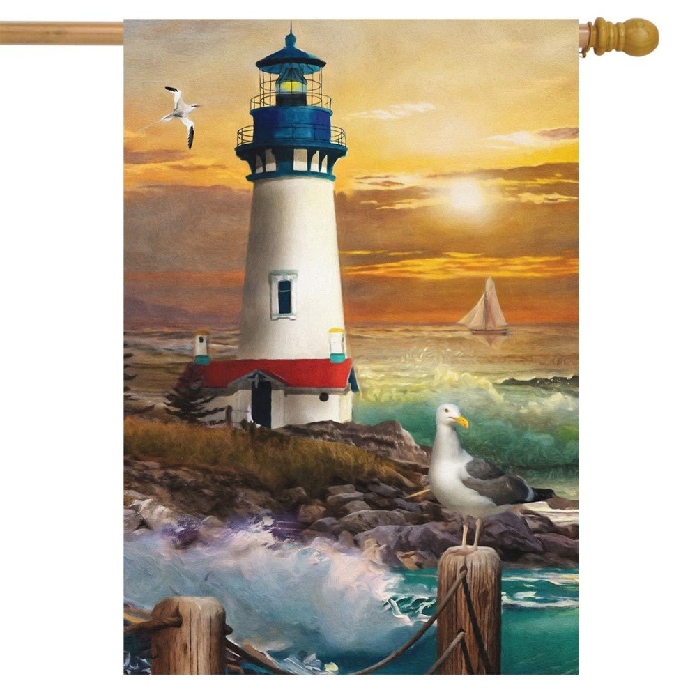 Sunset Lighthouse Summer House Flag 40 X 28 Briarwood Lane