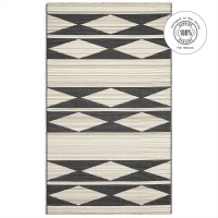 Fab Habitat Outdoor Rug Waterproof Fade Resistant Creasefree Premium Recycled Plastic Geometric Tribal Patio Deck P