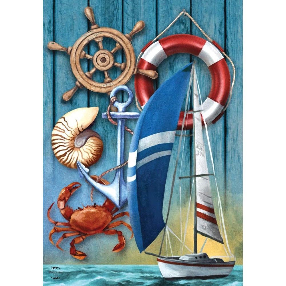 Nautical Adventure Summer Garden Flag Sailboat Crab 125 X 18 Briarwood Lane