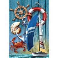 Nautical Adventure Summer Garden Flag Sailboat Crab 125 X 18 Briarwood Lane