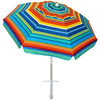 Ammsun Beach Umbrellas For Sand Heavy Duty Wind Portable 65Ft Outdoor Umbrella With Sand Anchor And Uv Protection Includes Car