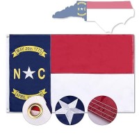 Flagburg North Carolina Flag 3X5Ft Nc State Flag The Old North State Flag With Heavy Duty Embroidered Stars Outdoor Indoor All