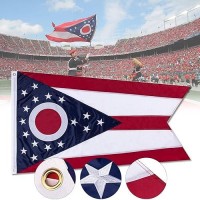 Flagburg Ohio State Flag 3X5 Ft Oh Flag The Buckeye State Flag Heavy Duty 210D Nylon With Embroidered Stars Outdoor Indoor All W