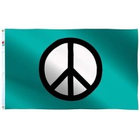 Peace Symbol Flag 3X5 Ft Large Both Sides 100D Polyester For Moderateoutdoorindoor Canvas Header Brass Grommets For Easy Disp